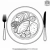 Healthy Dinner Plate Coloring Pages