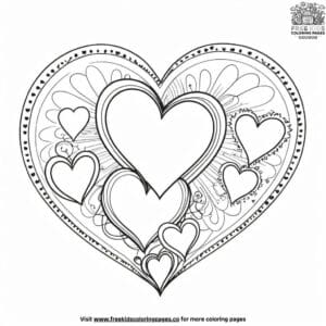 Heart Hugs Coloring Pages