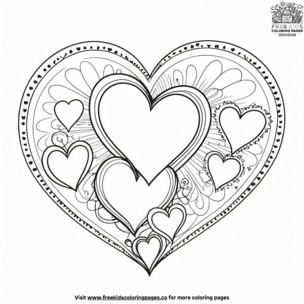 Heart hugs coloring pages