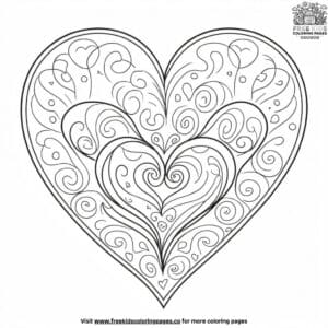 Heart Love Coloring Pages