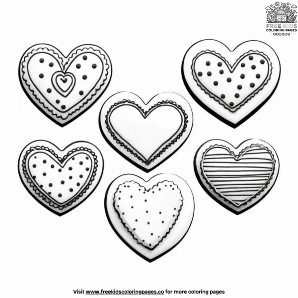 Heart shaped cookie coloring pages