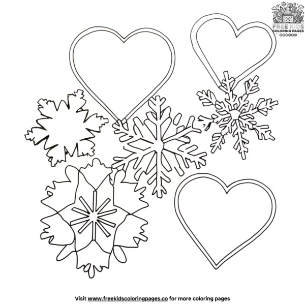 Heart snowflake coloring pages