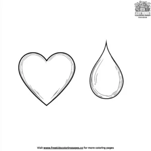 Heart and teardrop coloring pages