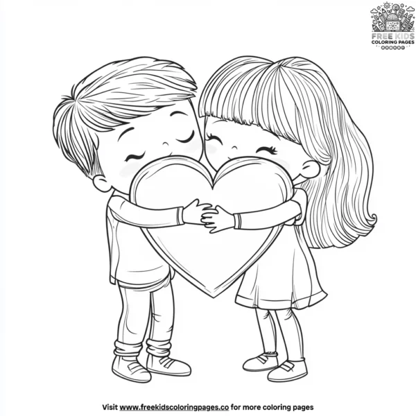 Heartfelt hugs coloring pages