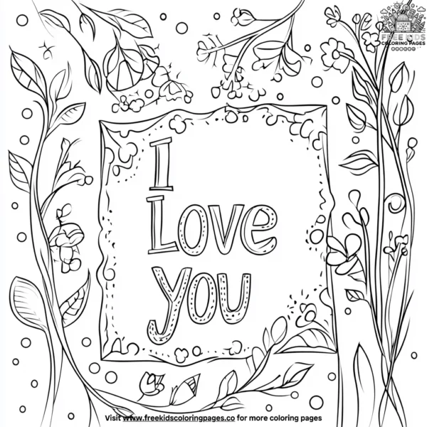 Heartfelt messages coloring pages