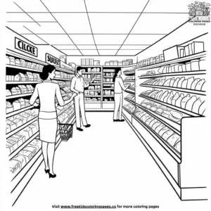 Helpful Grocery Clerk Coloring Pages