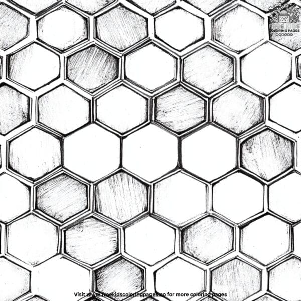 Hexagon hive coloring pages