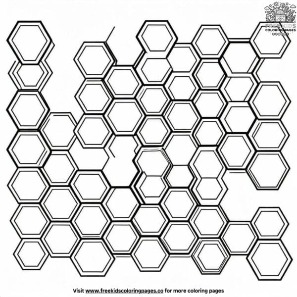 Hexagon honeycomb coloring pages