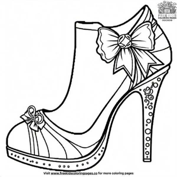 High fashion shoes coloring pages