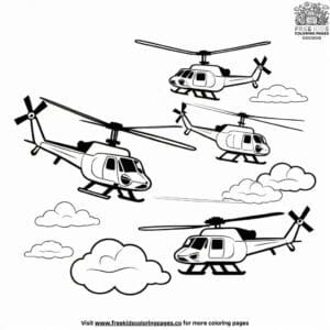 High Flying Helicopters Coloring Pages