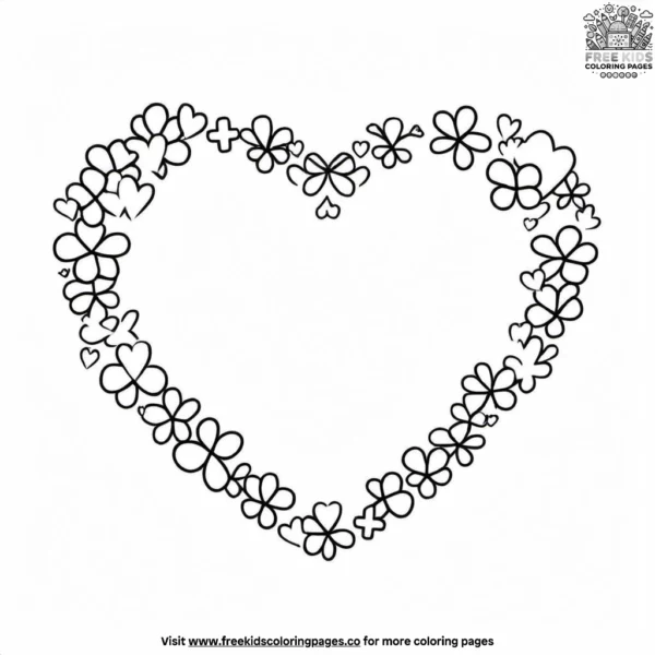 Hippie heart doodles coloring pages