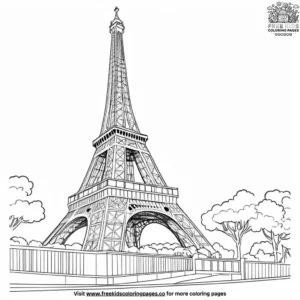 Historical Paris Landmarks Coloring Pages