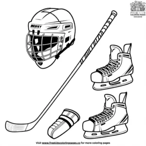 Hockey gear coloring pages