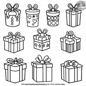 Holiday Gift Coloring Pages