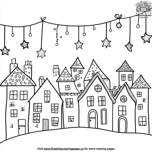 Holiday lights display coloring pages