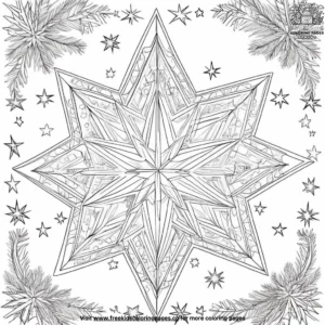 Holiday star ornament coloring pages