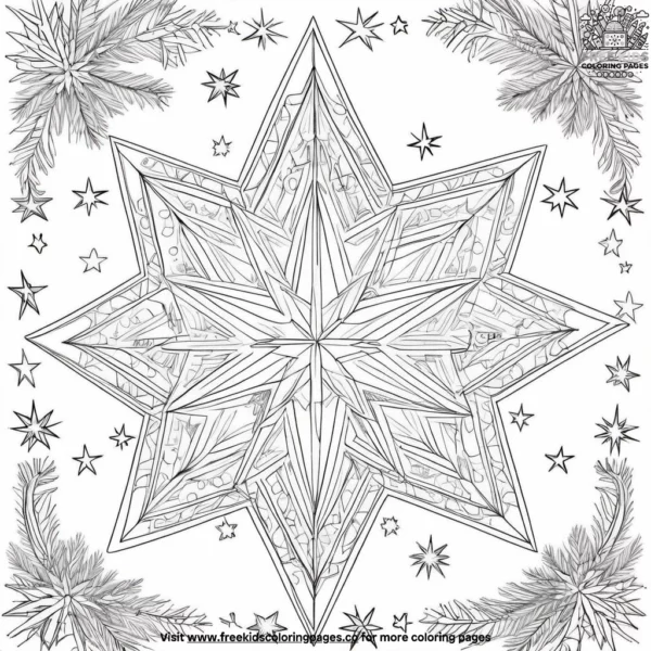 Holiday star ornament coloring pages