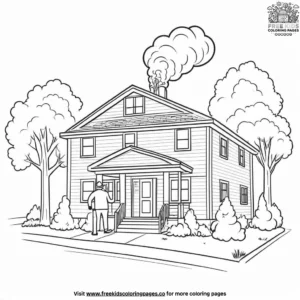 Home Fire Drill Coloring Pages