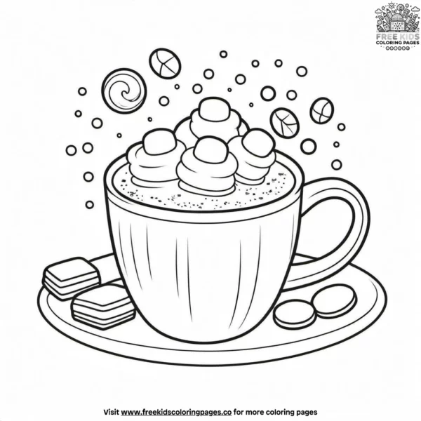 Hot cocoa coloring pages