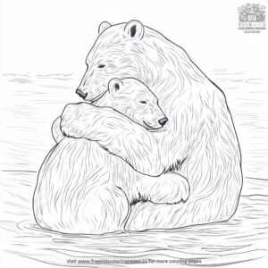 Hugging Polar Bears Coloring Pages