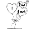 I Love You Balloons Coloring Pages