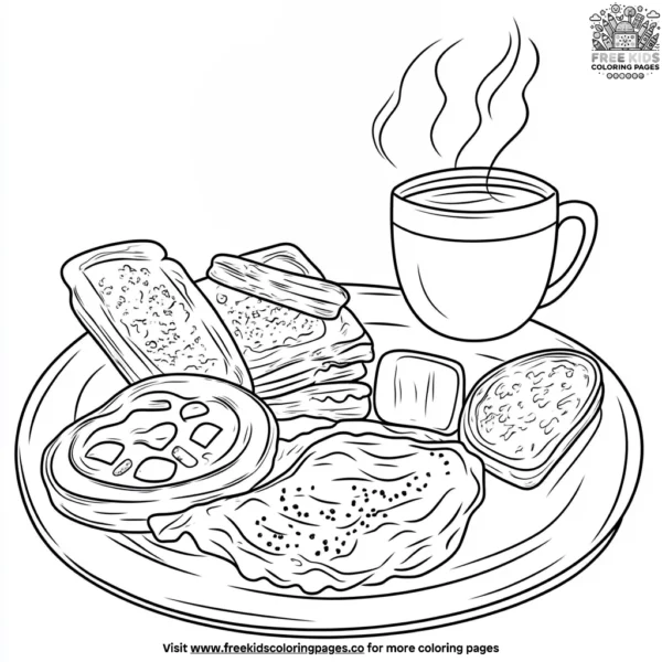 I love you breakfast coloring pages