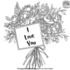 I Love You Flower Bouquet Coloring Pages