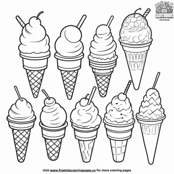 Ice cream day coloring pages