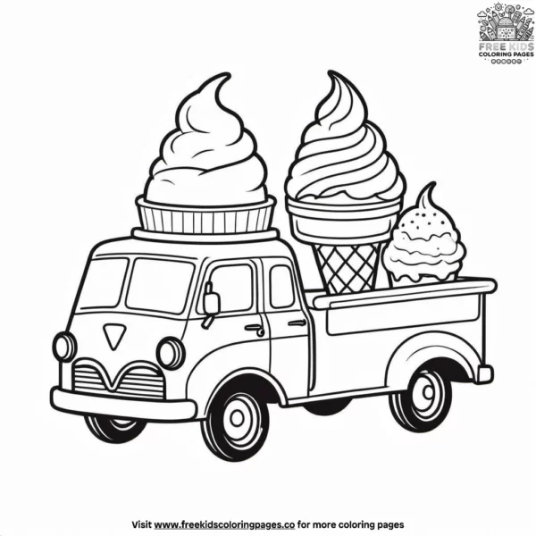 Ice cream treats coloring pages