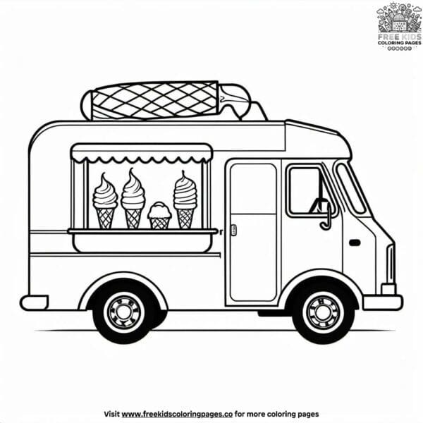 Ice cream truck joy coloring pages