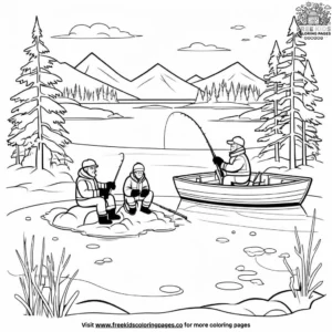 Ice Fishing Coloring Pages