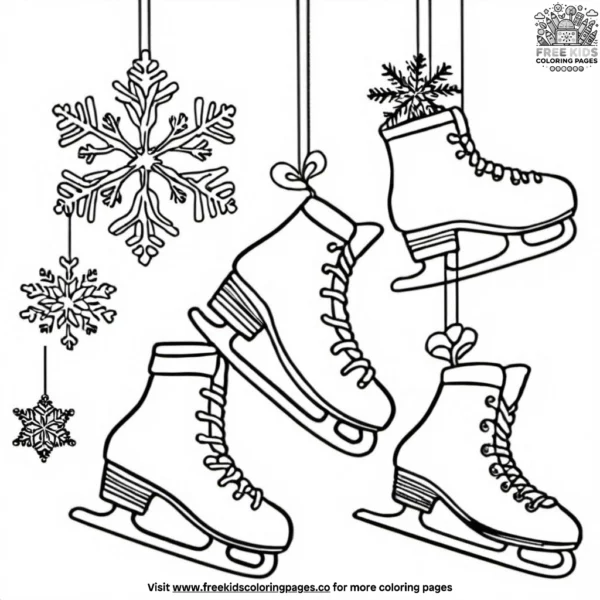 Ice skate decor coloring pages