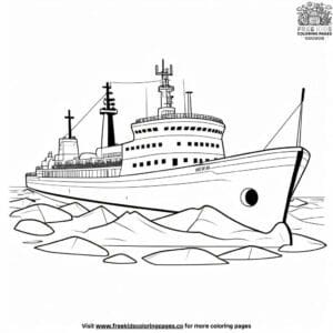 Icebreaker Ship Adventure Coloring Pages