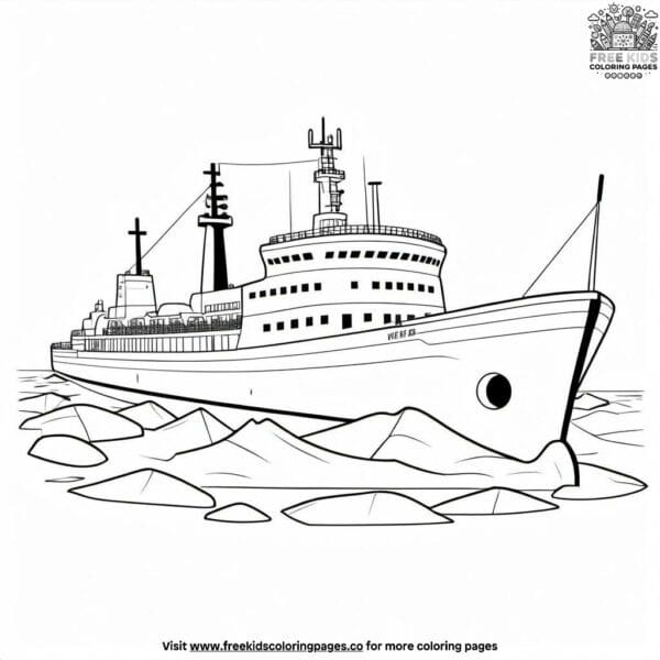 Icebreaker ship adventure coloring pages