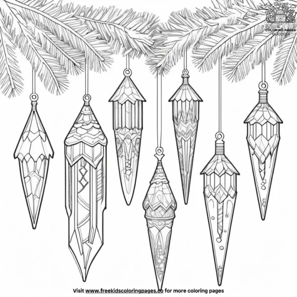 Icicle ornament coloring pages