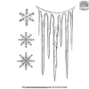 Icicle Snowflake Coloring Pages