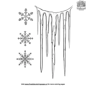 Icicle snowflake coloring pages