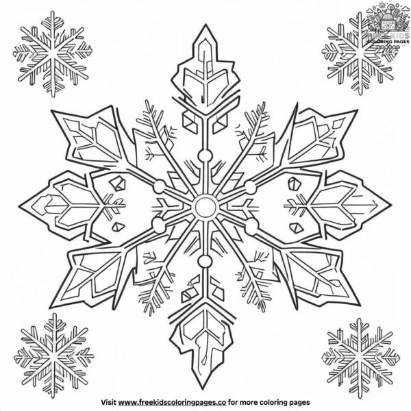 Icy snowflake coloring pages