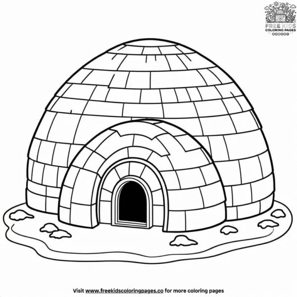 Igloo house coloring pages