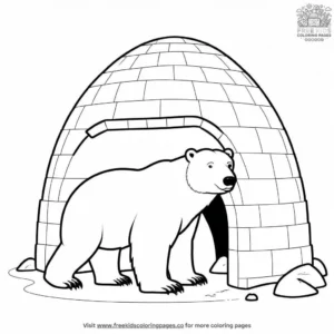 Igloo Polar Bear Coloring Pages