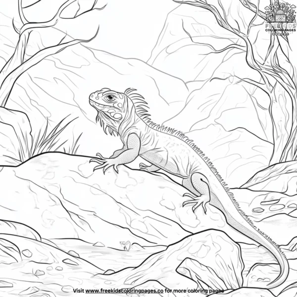 Iguana escape coloring pages