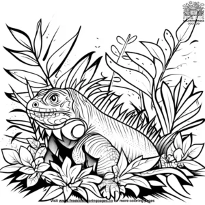 Iguana Oasis Coloring Pages