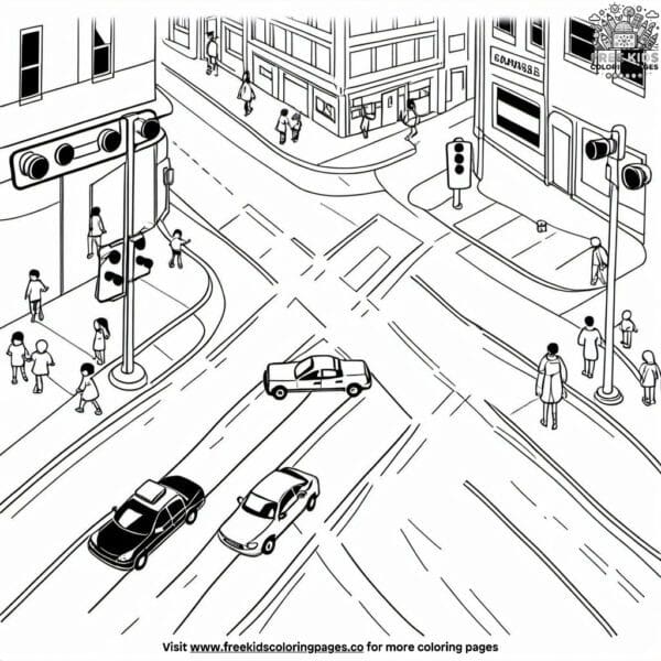 Intersection inspector coloring pages