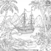 Island Adventure Fun Coloring Pages