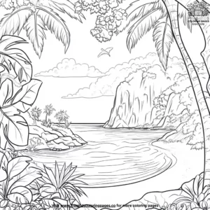 Island paradise dreams coloring pages