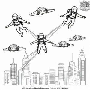 Jetpack Journeys in the Sky Coloring Pages