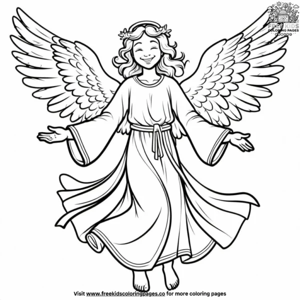 Joyful angel coloring pages