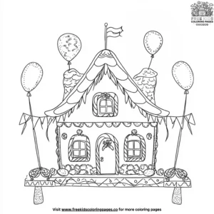 Joyful celebration gingerbread house coloring pages