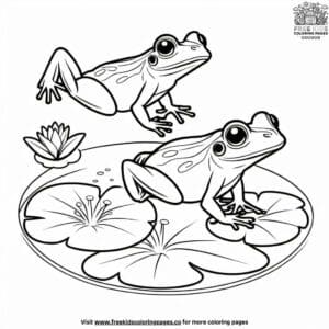 Joyful Jumping Frogs Coloring Pages