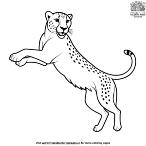 Jumping Cheetah Coloring Pages